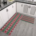 thumbnail image 2 of Red and Green Christmas Snowman Pattern Kitchen Rugs Sets Of 2,Anti Fatigue Kitchen Mat Rugs Non Slip Washable,Decorative Kitchen Floor Mats for Kitchen,Sink,Laundry,17"x30"+17"x47", 2 of 7