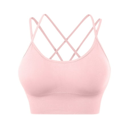 

Womens Bras Comfortable Womens Crossed Back Sport Bras Padded Strappy Crossed Cropped Bras For Yoga Workout Fitness Bras