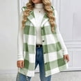 thumbnail image 6 of Posijego Women's Fleece Vest Jackets Hooded Waistcoats Plaid Print Sleeveless Vests Outerwear Christmas Vest Tops, 6 of 9