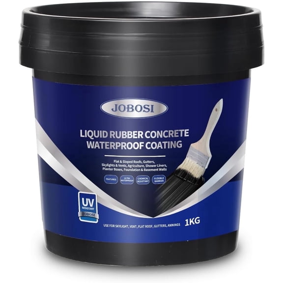 Black Liquid Rubber Waterproof Sealant 35oz, Waterproof Coating Multi‑Surface Indoor & Outdoor, for Roof, Camper, Balcony, Basement, Sink & Pond, Old House Leak Repair Coating Liquid Sealant