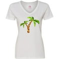 thumbnail image 3 of Inktastic Palm Trees Women's V-Neck T-Shirt, 3 of 5