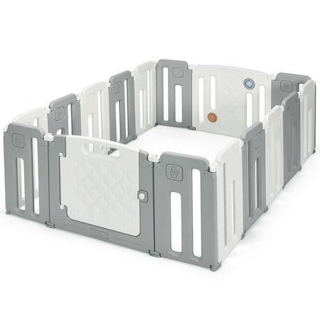 UPC: 6554711835184 | Costway 16 Panels Baby Safety Playpen Kids Safety Activity Play Center w/ Drawing Board