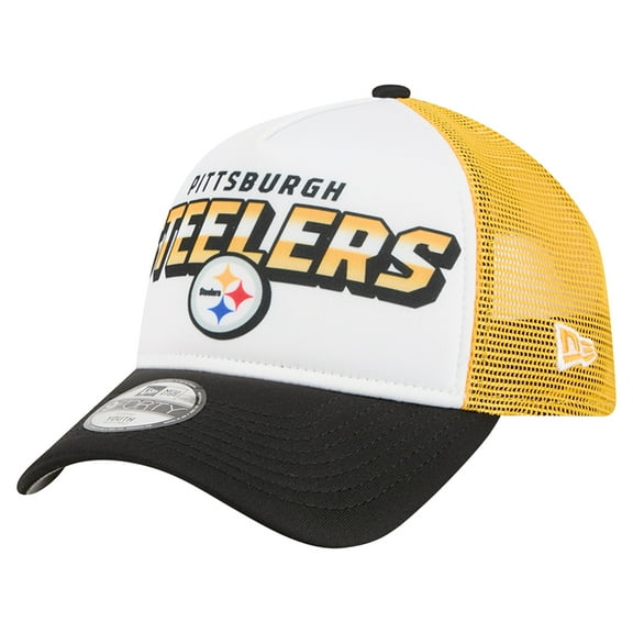 Youth New Era  White/Black Pittsburgh Steelers Streak 9FORTY A-Frame Adjustable Hat