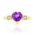 thumbnail image 4 of 14k Gold Ring   Diamonds  Natural Heart Purple Amethyst, 4 of 5