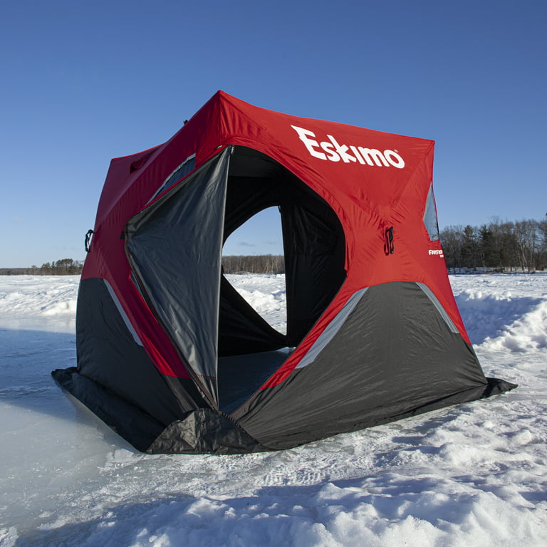 Eskimo FatFish™ 949, Pop-up Portable Ice Shelter, Red/Black, 3-4