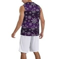 thumbnail image 5 of Gaeub Snowflake Gradient Purple Men's Mesh Basketball Jersey, Quick-Drying Sleeveless Top S-4XL, Loose Muscle Tank Top -Small, 5 of 9