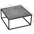 thumbnail image 3 of Square Modern Coffee Table - Gray Wood Top with Metal Frame - Living Room, 3 of 8