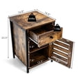 thumbnail image 2 of Gymax Table de Chevet avec Tiroir Armoire Étagère Réglable Table d'Appoint Industrielle Rustique, 2 of 10