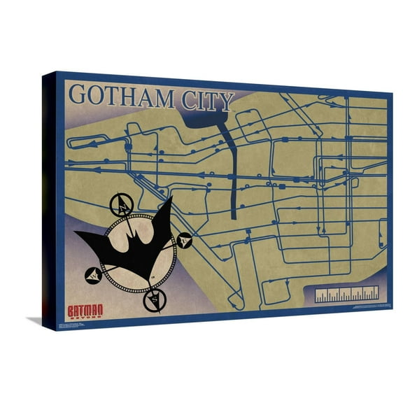 DC Comics TV Batman Beyond - Map Canvas Wall Poster, 14.725" x 22.375"