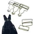 thumbnail image 4 of 8 Sets Metal Brace Buckles Dungaree Buckles With Rectangle Slider Fasteners For Suspender, Straps, Dungarees, Hand Bags, Jackets, Overalls, 4 of 6