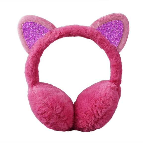 RUISINERY Fashionable Ear Muffs for Women Girl with Cats Ear Folding Comfortable Ear Protectors for Easy Storage Winter Headwear