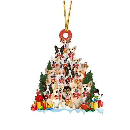 

Worallymy Christmas Tree Hanging Ornament Christmas Dog Wooden Hang Pendant Xmas Decoration Gift for Friends and Family
