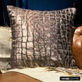 thumbnail image 2 of The HomeCentric Decorative Thow Pillow Covers Brown 14"x14" (35x35 cm) Velvet Velvet, Animal Pattern, Beaed hand Embroidery Throw Cushion Covers For Couch, Animal Modern Style - Safari Mirage, 2 of 10