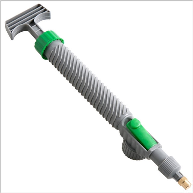 Rociador universal para botellas de refresco - Cabezal de pulverización extraíble para jardinería y lavado de autos (29x5.5cm, color gris hueso reforzado)