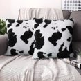 thumbnail image 4 of Funda de almohada de felpa con estampado de vaca y estampado de animales, cojín de sofá de felpa corto, funda de almohada para cojín de coche, 4 of 5