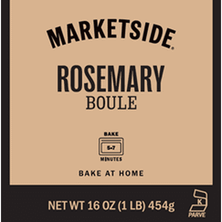 Marketside Artisan Freshly Baked Rosemary Boule Bread, 16 oz, Airy Crumb, Crisp Crust