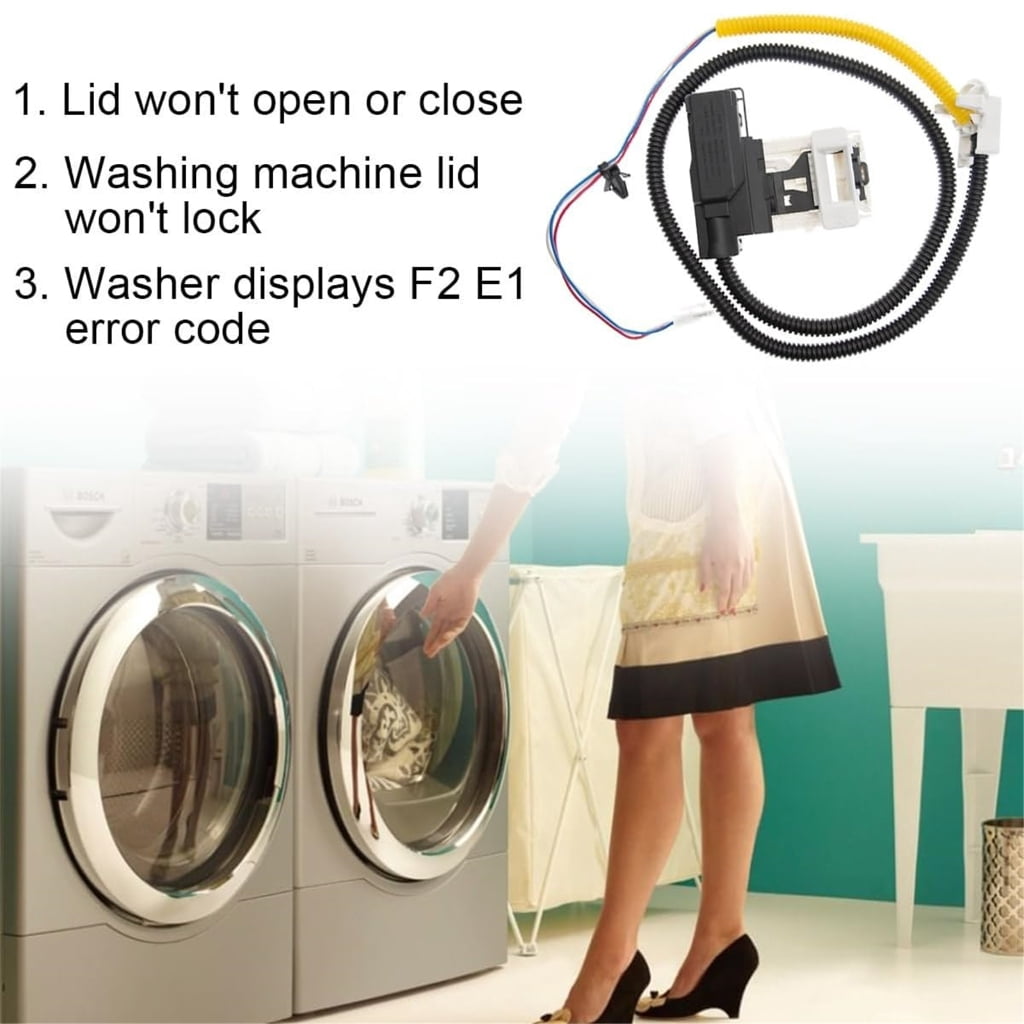 Washer Lid Lock Set Plastic Texture Easy Installation Replacement Lid Lock for Washing Machine for Enhancing Safety