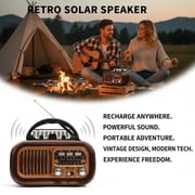 Portable Vintage Retro Bluetooth Speaker Radio, Portable Radio AM FM SW Bluetooth Speaker, Retro Radios Vintage Transistor with Best Sound - Brown
