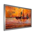 thumbnail image 2 of Boats During Evening Sunset In The Ocean I 20 in x 12 in Framed Painting Canvas Art Print, by Designart, 2 of 4