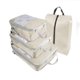 thumbnail image 1 of Xiao Hua Juego de 4 cubos de compresión para guardar ropa, ropa interior y zapatos (beige). Bolsa de viaje portátil para guardar equipaje, bolsa de malla expandible., 1 of 5