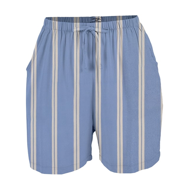 Short George para Dama, con Bolsas Laterales Azul Estampado G