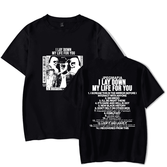 Jpegmafia Lay Down My Life Tour Tee Summer Unisex Fashion Casual HipHop Short Sleeve T-Shirts