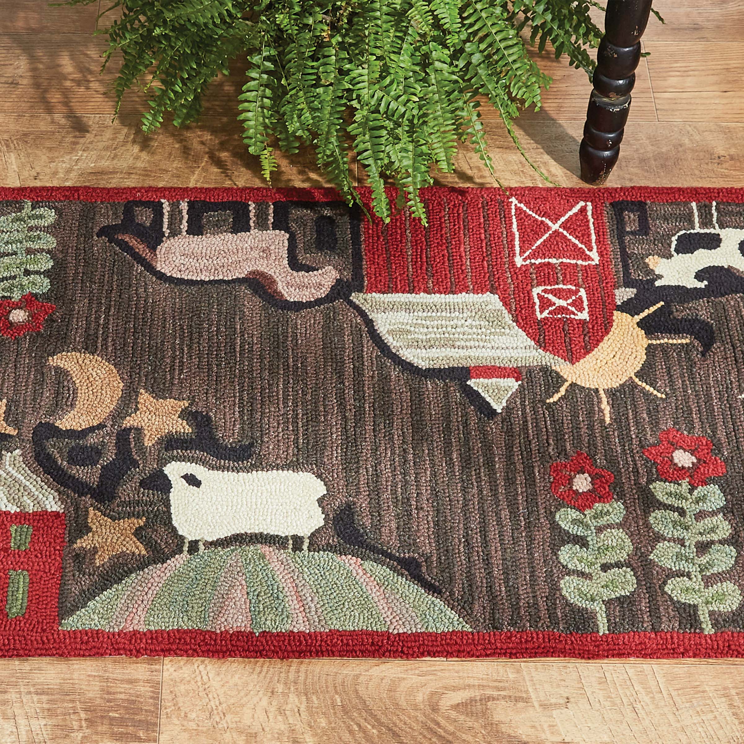 Park Designs Farm Life Country Hooked Rug Runner 2 ft x 6 ft