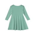 thumbnail image 4 of Abcomgle Long Sleeve Dress for Girls 7-8 Casual A-Line Fall Tshirt Dress Solid Crew Neck Girls Skater Dress Loose Swing Dresses for 4-14t Kids 4-5 Years,Mint Green, 4 of 5