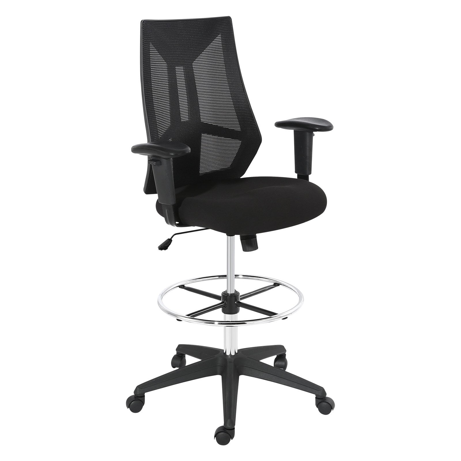 poly & bark em-367-blk benicia drafting chair in soft-touch fabric, black, - Walmart.com 