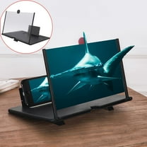 shyuyusa Phone Screen Magnifier Stereoscopic Amplifying 14 Inch Desktop Folding Stand Bracket Video and Gaming Foldable Phone Stand Holder with Screen Amplifier Compatible with All Smartphones