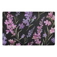 thumbnail image 2 of Lavender and Pink Pastel Floral Black Background Doormats Welcome Mats Gate Pads Entryway Outdoor 32" x 20", 2 of 8