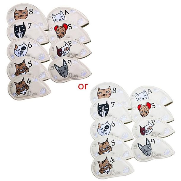 Protector de Putter de Golf de cuero Pu, 9 Uds., cubiertas impermeables para la cabeza, 17x10 Cm, 6,5x3,9 pulgadas