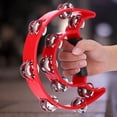 thumbnail image 3 of SHENMO Double Row Jingles Handbell Tambourine Percussion Musical Instrument(Red), 3 of 6