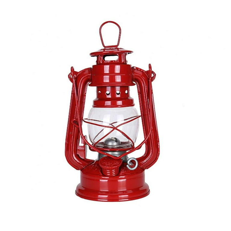  Rustic Old Fashioned Light Up Lantern, Metal/Glass