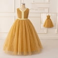 thumbnail image 2 of XDZJLR Girls Dresses Children'S Fashion Gown With Gold Thread Embroidery Princess for Performances Clothing, 2 of 7
