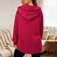 thumbnail image 6 of Horkkom Quarter Zip Pullover Women Casual Tunic Drawstring Tops Fashion Solid Color Comfort Hoodie with Pockets M, 6 of 7