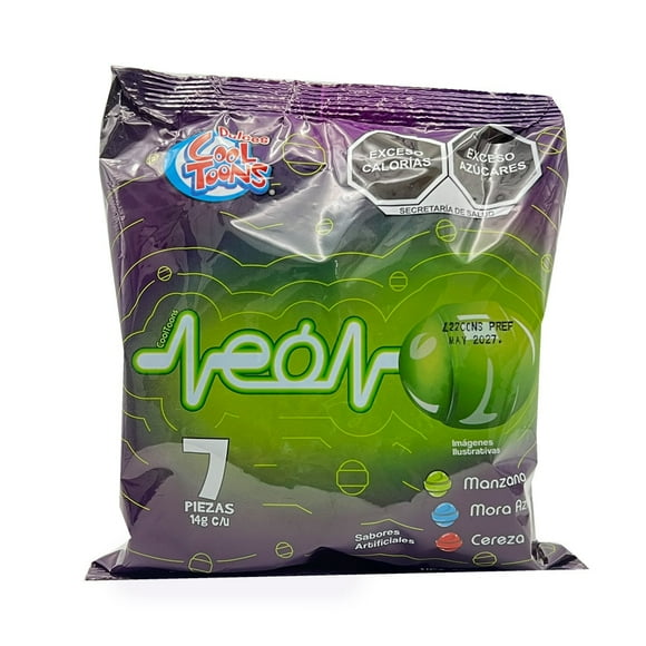 Paleta de Caramelo Neón Cool Toons varios sabores 98 gr