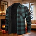 thumbnail image 4 of Breezora Men's Warm Flannel Shirt with Brushed Fleece Lining Cold Weather Plaid Long Sleeve Top for Autumn and Winter L Size Blackish Green, 4 of 5