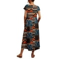 thumbnail image 2 of Innerwin Robe d'Été de Plage à Manches Courtes pour Femmes Robe Longue de Soirée Col Rond Kaftan Maxi Robes Noir L, 2 of 4