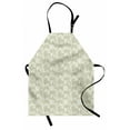 thumbnail image 1 of Leaves Apron, Abstract Foliage Design with Curled Leaves and Nervures on Stripes, Unisex Kitchen Bib with Adjustable Neck for Cooking Gardening, Adult Size, Pale Taupe Grey Eggshell, by Ambesonne, 1 of 4