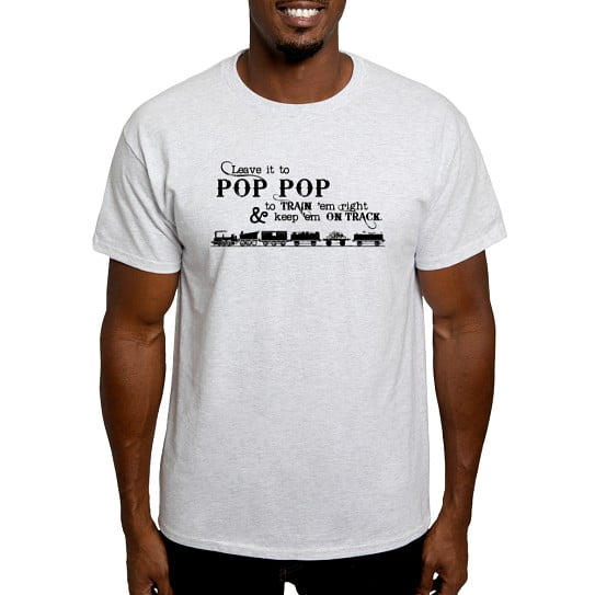 CafePress - Leave Pop Pop Train 'Em T Shirt - Men's Classic Cotton T-Shirts