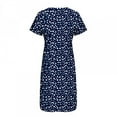 thumbnail image 5 of Patlollav Womens Summer Print Causal V-Neck Button Short Sleeve Vacation Pockets Dress, 5 of 6