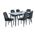thumbnail image 2 of Comedor Max MOBILKRAFT 6 Sillas Rectangular Tubular Cristal Marmoleada Modelo Max Negro Estilo Contemporáneo, 2 of 4