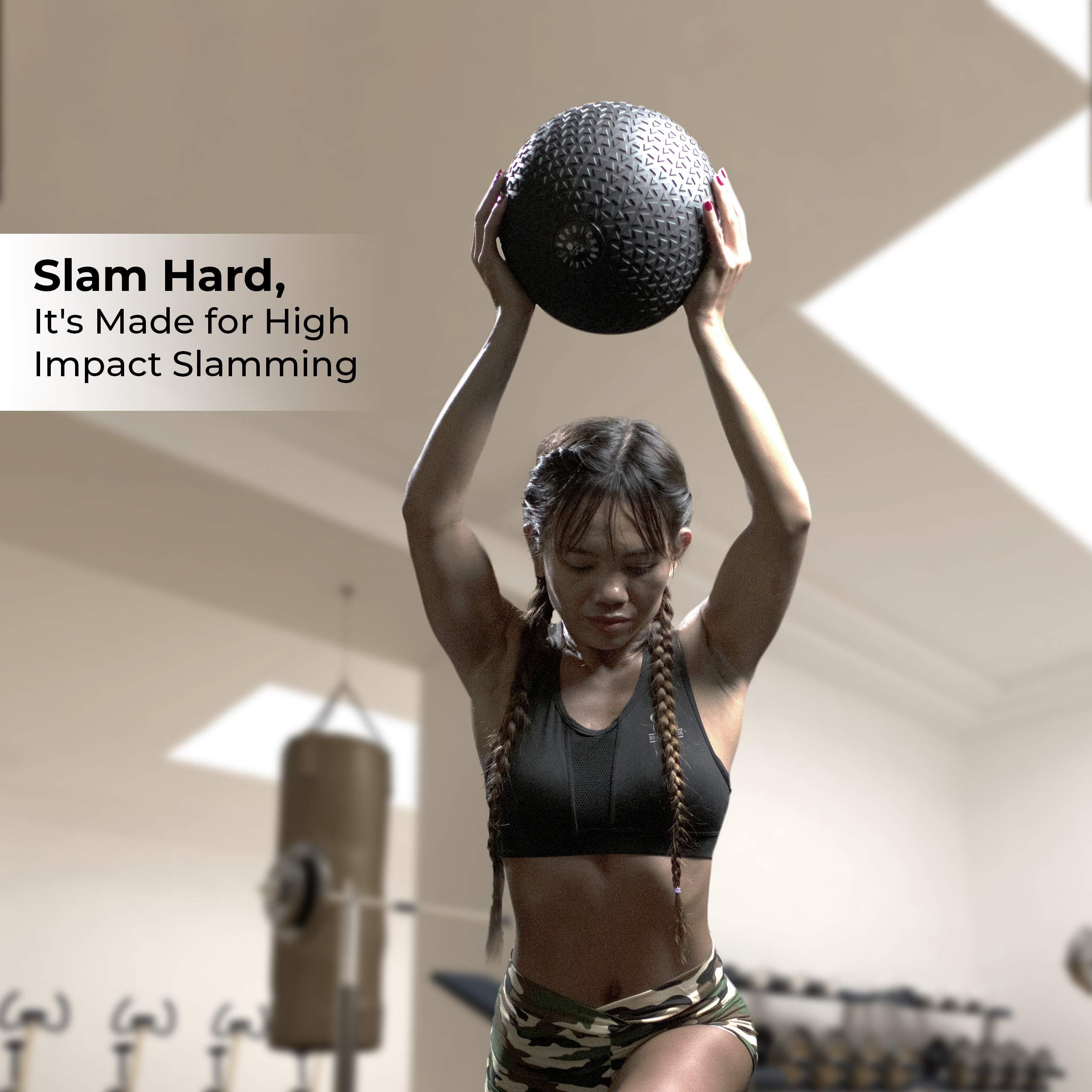 Nordic Lifting Weight Slam Ball , Exercise Ball for Crossfit Core & Fitness Training 12 lb