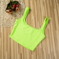 thumbnail image 4 of Women Tank Vest Crop Top Solid Deep O Neck T-Shirt Summer Beach Sleeveless Sports Top, 4 of 6