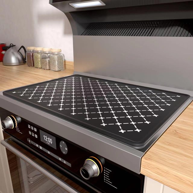 Nyoria Silicone Stove Top Mat Protector - Upgraded 30 x 21 inch Cover for Electric Glass Stovetop Cooktop Induction Mat for Ceramic Top RV Countertop Heat-Resistant XL Dish Drying Mat