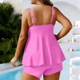 thumbnail image 4 of Sokhug Womens Plus Size Solid Color Tankini Set Waist Control Design Two Piece Swimsuit With Built in Bra, 4 of 6