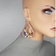 thumbnail image 2 of Vibrant Lightweight Acrylic Teardrop Boho Statement Earrings, Hypoallergenic, 2 of 5