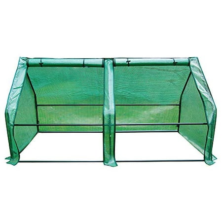 Quictent 71" WX 36" D X 36" H Portable Cloche Mini Greenhouse, Large Zipper Doors Garden Green House - 50 Pcs T-Type Plant Tags Included (Green)