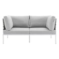 thumbnail image 4 of Harmony Sunbrella Basket Weave Outdoor Patio Aluminum Loveseat, 4 of 6